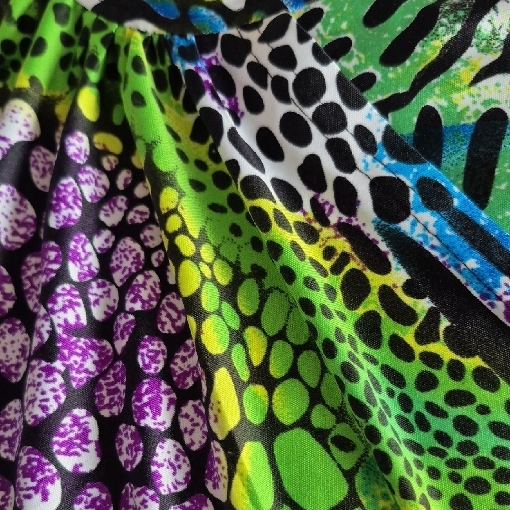 Tango Mango Vibrant Blue and Green Wrap Blouse (C61) - Picture 9 of 11